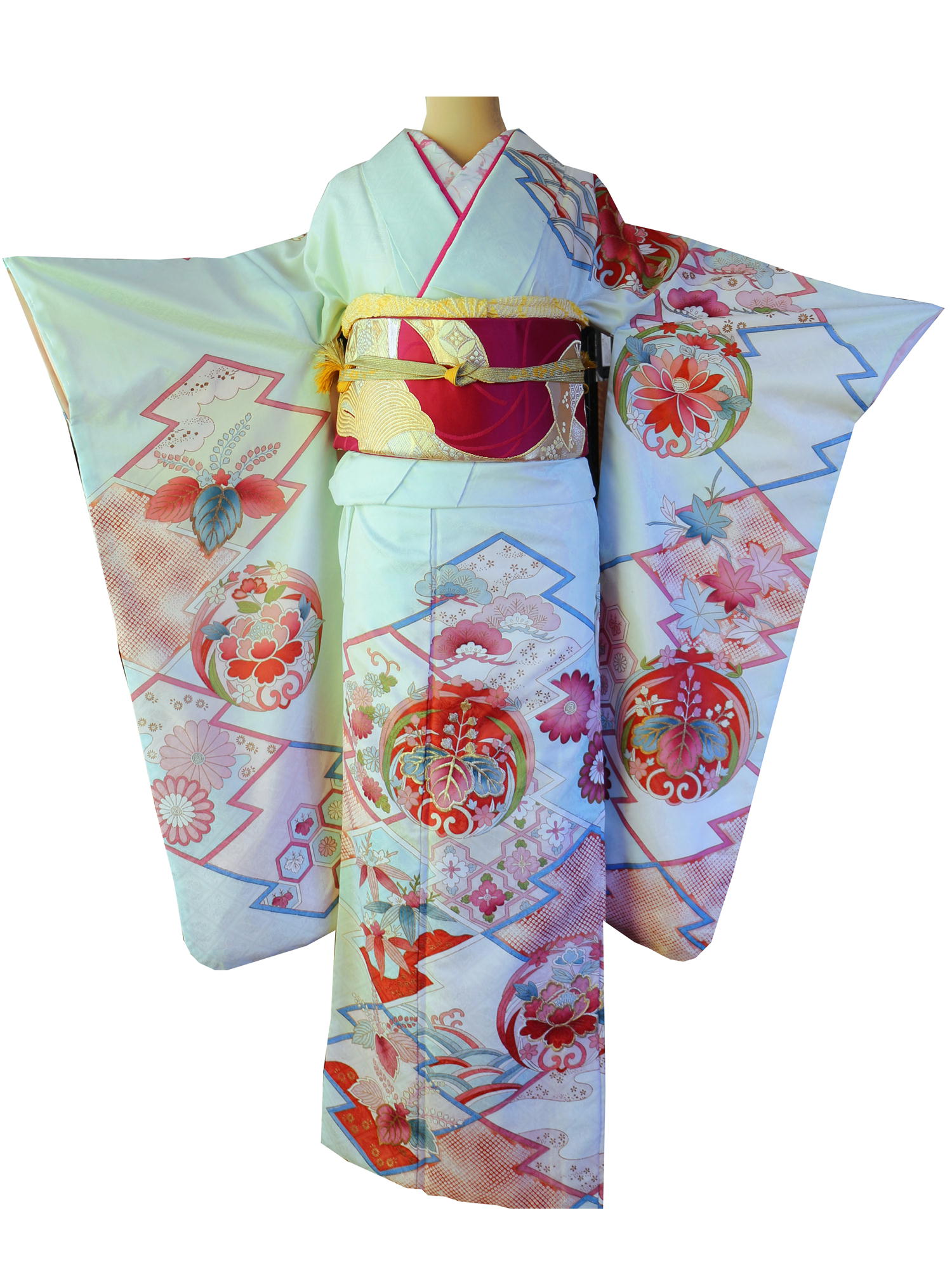 fr-02　松皮菱に花の丸模様