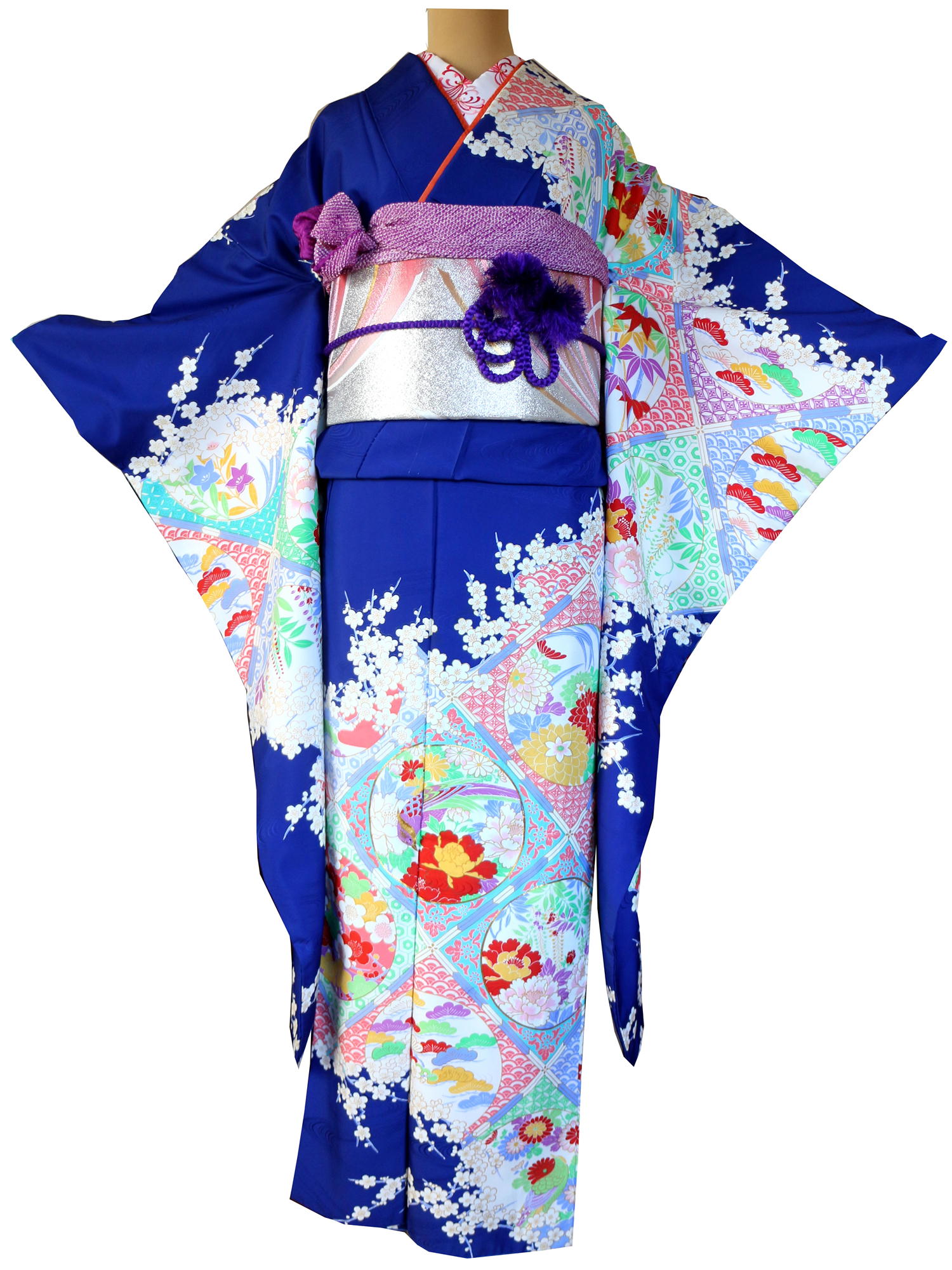 fr-04　桜と菱に丸紋吉祥模様